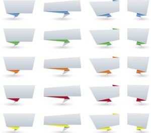 Set of Simple Blank Origami Vector Labels 01