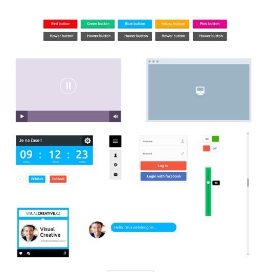 Simple Flat UI Kit PSD