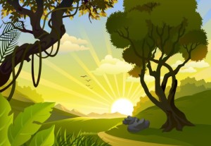 Vector Cartoon Nature Background 01