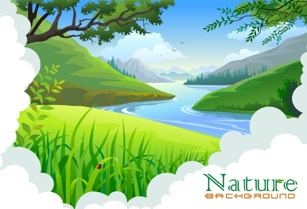 Vector Cartoon Nature Background 04