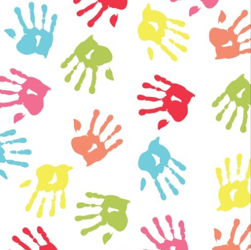 Colored Paint Hand Print