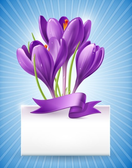 Elegant Violet Flower Vector Illustration 02
