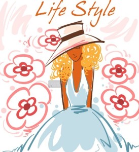 Fashion Hand Drawn Vector Spring Girl 03