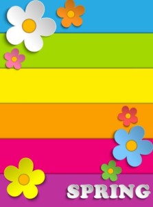 Paper Like Spring Flower Vector label 04