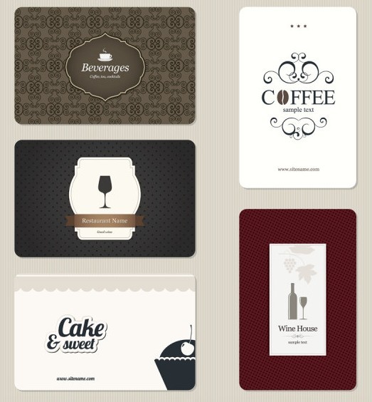 Set of Vector Restaurant Menu Card Design Templates