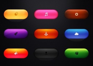 Colored Rounded Web Button PSD Template