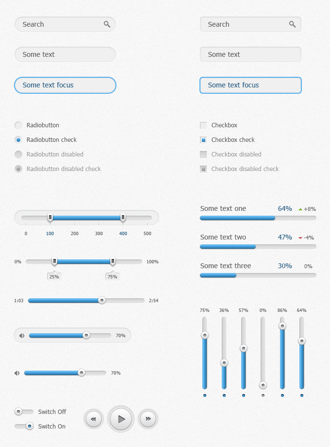 Simple Blue UI Pack PSD