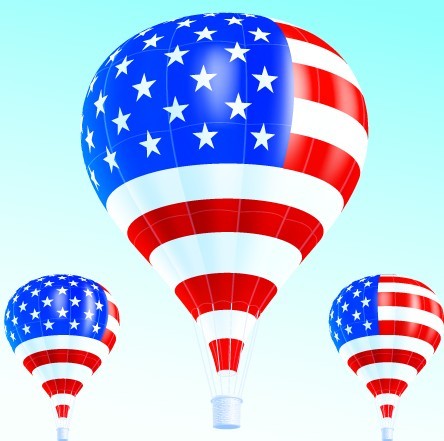 Vector Hot Air Balloon American flag