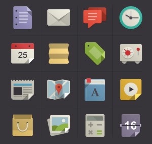16 Flat Origami Web Icons