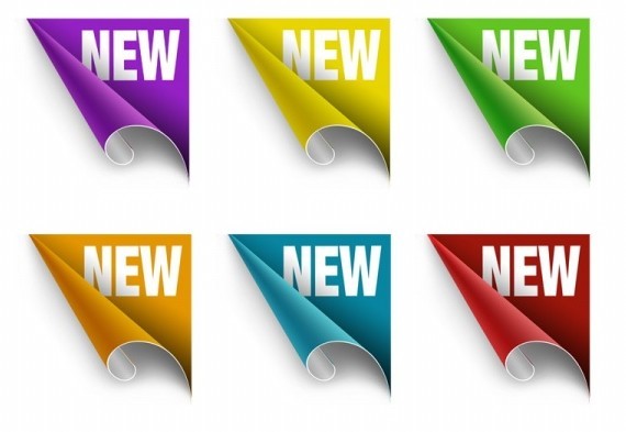 Set Of Vector Colorful NEW Corner Labels