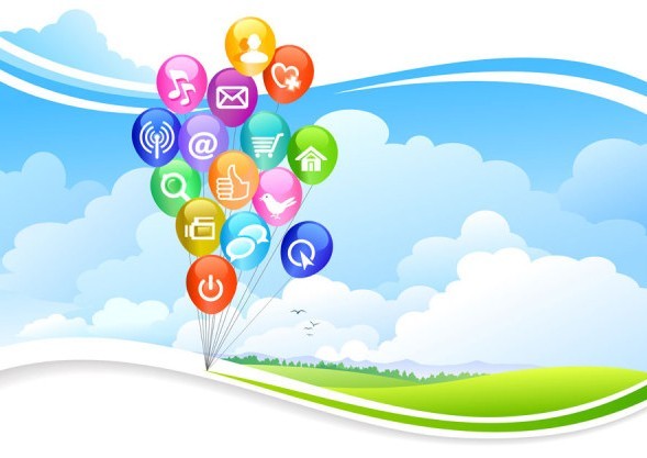 Vector Cartoon Sky Background 03