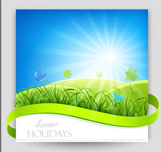 Bright and Clean Summer Holiday Background Vector