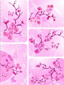 Classical Vector Pink Peach Blossom Card Background