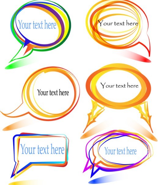 Colorful Doodle Lines Speech Bubbles Vector