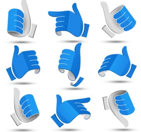 Creative 3D Origami Gesture Vector Icons