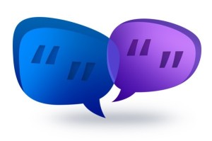 Blue and Purple Speech Bubble Shapes PSD