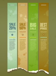 Creative Vector Sale Labels with Torn Paper Effect 01