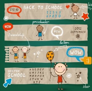 Cute Back To School Vector Banners 01