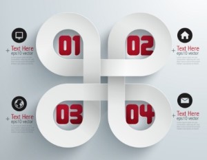 Stylish Infographic Origami Numeric Label Elements 03