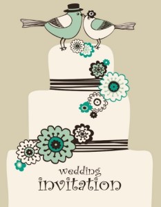 Vintage Wedding Invitation Card with Floral Background 02