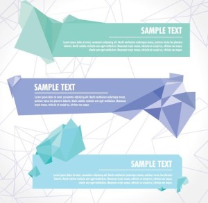 Creative Crystallized Origami Vector Banners