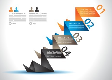 Vector Paper Shapes Origami Infographic 03