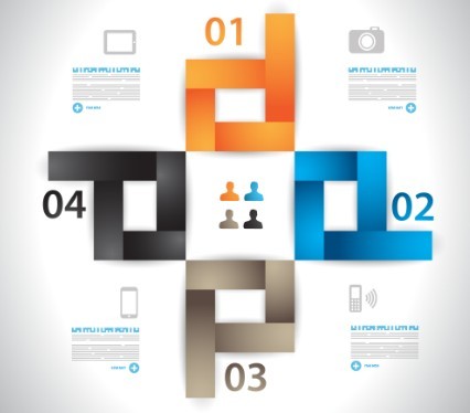 Vector Paper Shapes Origami Infographic 05