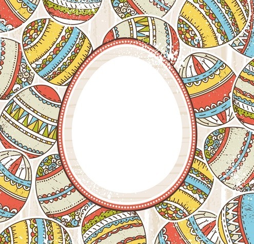 Colorful Easter Egg Background Vector 01