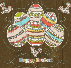 Colorful Easter Egg Background Vector 03
