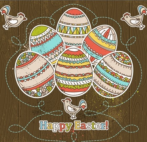 Colorful Easter Egg Background Vector 03