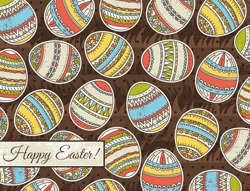 Colorful Easter Egg Background Vector 04