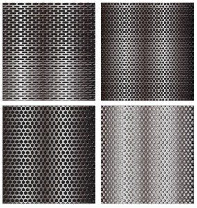Vector Glossy Pierced Steel Metal Background 01
