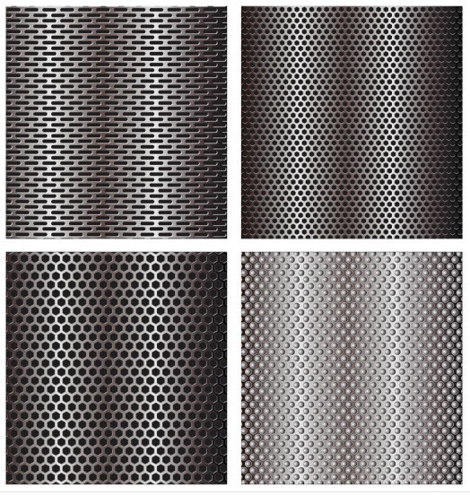 Vector Glossy Pierced Steel Metal Background 01