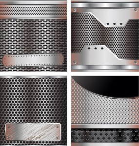 Vector Glossy Pierced Steel Metal Background 02