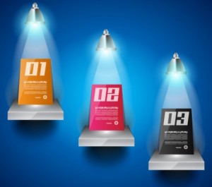 Vector Number Label Under the Spotlight