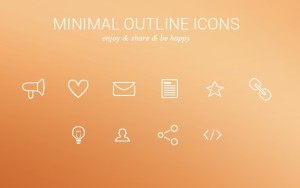 Minimal Outline Icons (PSD + PNG)