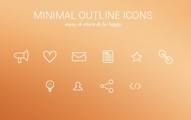 Minimal Outline Icons (PSD + PNG)