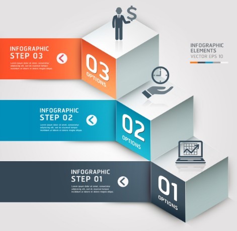 Vector Infographic Step By Step Elements 03