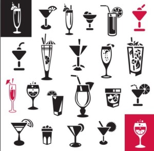 Black and White Juice Icons Vector