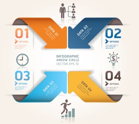 Vector Infographic Arrow Circle Elements 06