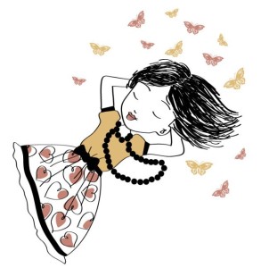 Cute Hand Drawn Little Girl Vector Illustration
