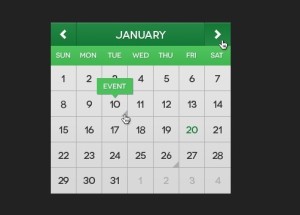 Flat Mini Calendar Widget PSD