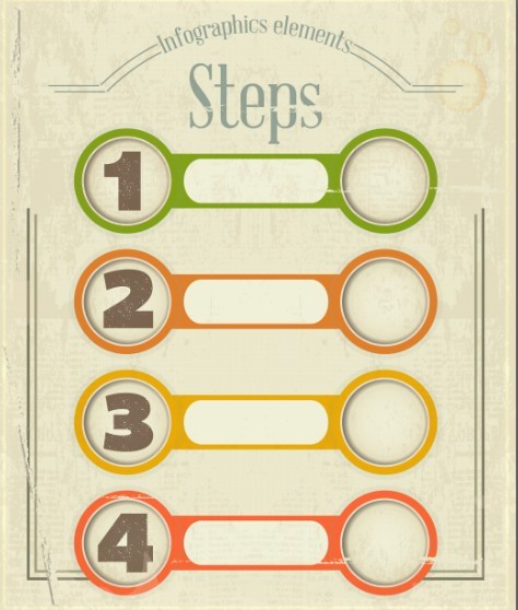 Vintage Infographic Step Option Elements Vector
