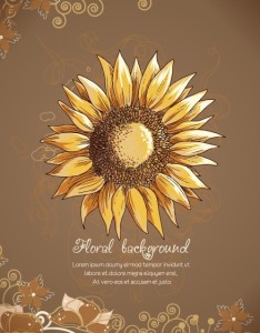 Vintage Spring Sunflower Background 01