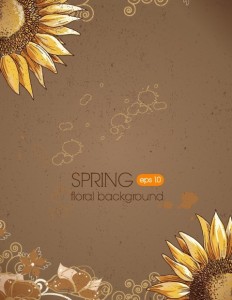 Vintage Spring Sunflower Background 02