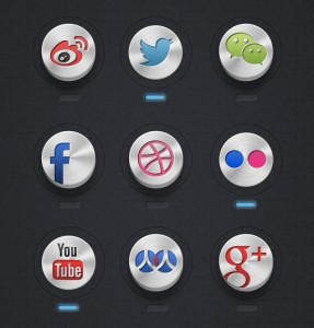 3D Metal Social Media Icons