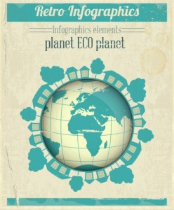 Retro ECO Planet Elements For Infographic Vector