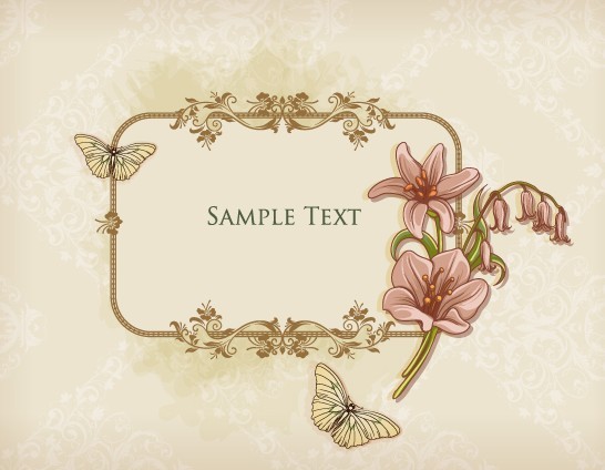 Simple and Clean Vector Floral Border and Frame 02
