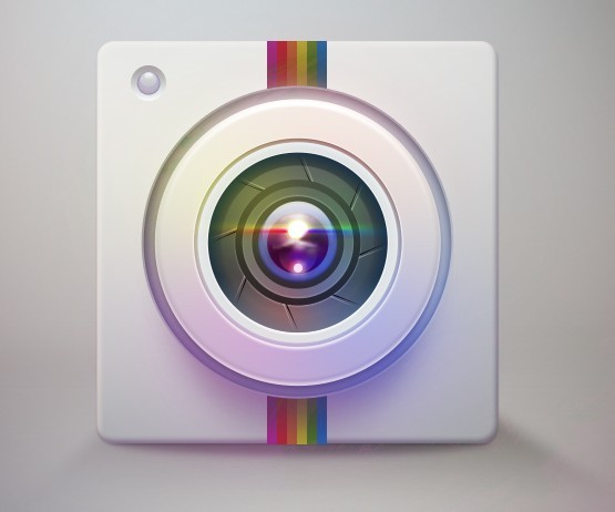 Colored Camera Lens Icon PSD