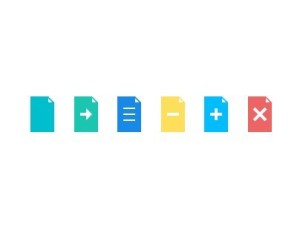 Flat Document File Icons PSD